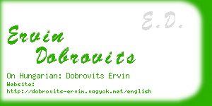 ervin dobrovits business card